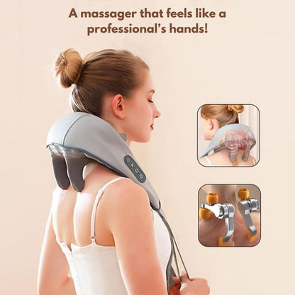 Cordless Neck & Shoulder Pain Relief Massager – Hands Free | Rechargeable