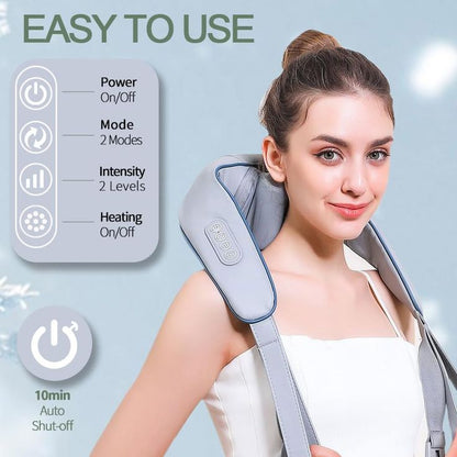Cordless Neck & Shoulder Pain Relief Massager – Hands Free | Rechargeable