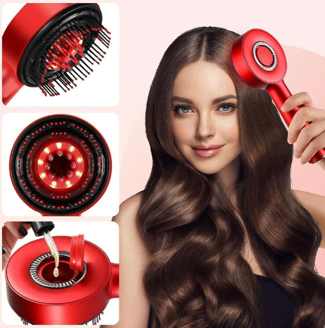 Premium Head Scalp Electric Massager Comb – Waterproof Deep Scalp Massage Brush with Hair Oil Applicator