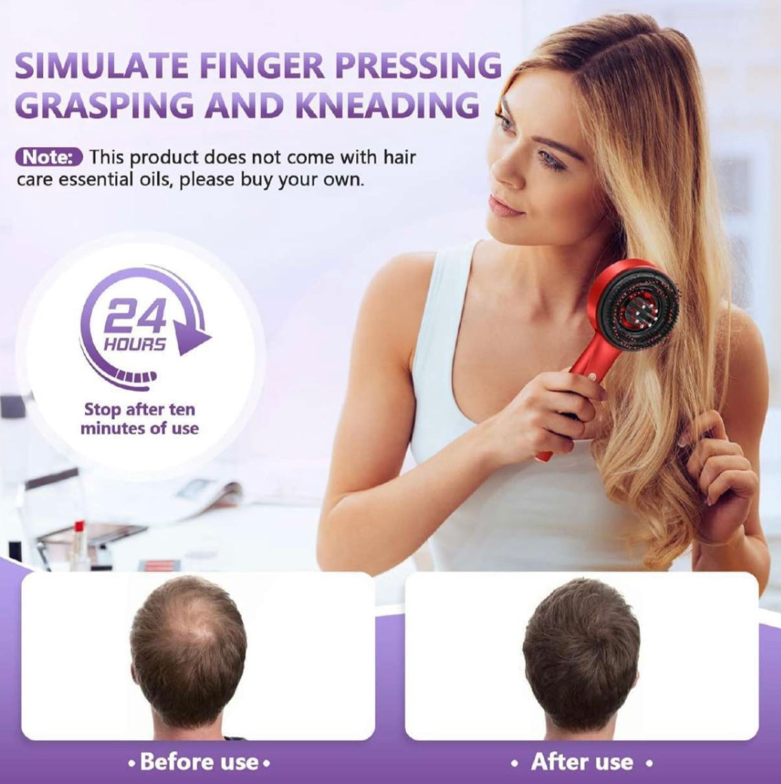 Premium Head Scalp Electric Massager Comb – Waterproof Deep Scalp Massage Brush with Hair Oil Applicator