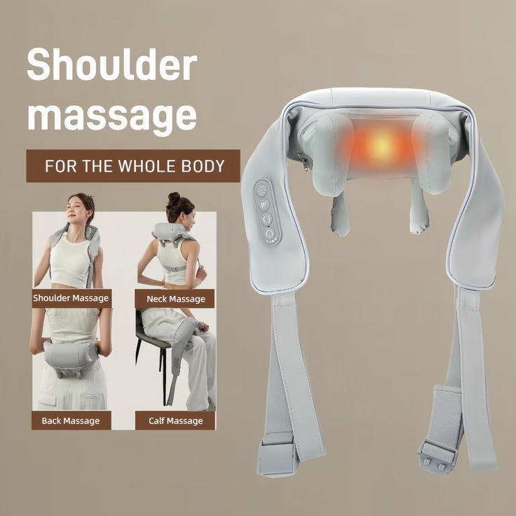 Cordless Neck & Shoulder Pain Relief Massager – Hands Free | Rechargeable